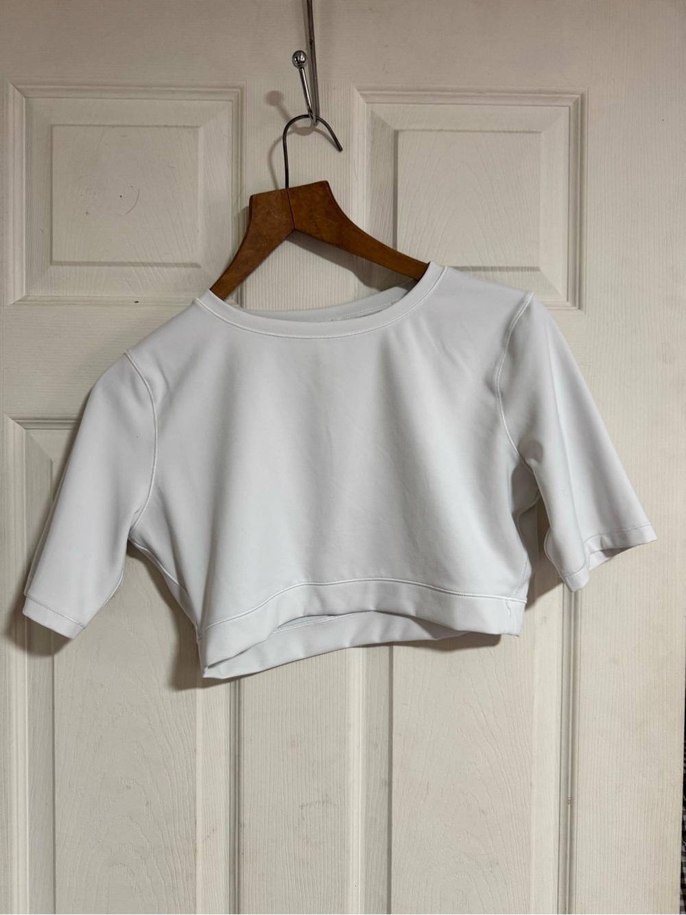 lululemon athletica White Cropped Crew Tee
